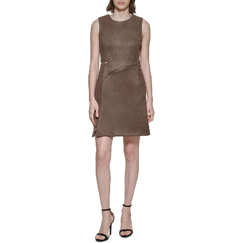 Floating beautyDKNY Womens Faux Suede Mini Sheath Dress