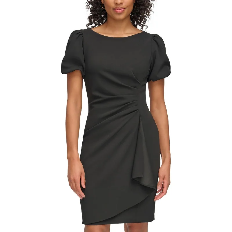 Easy-breezyDKNY Womens Gathered Crepe Sheath Dress