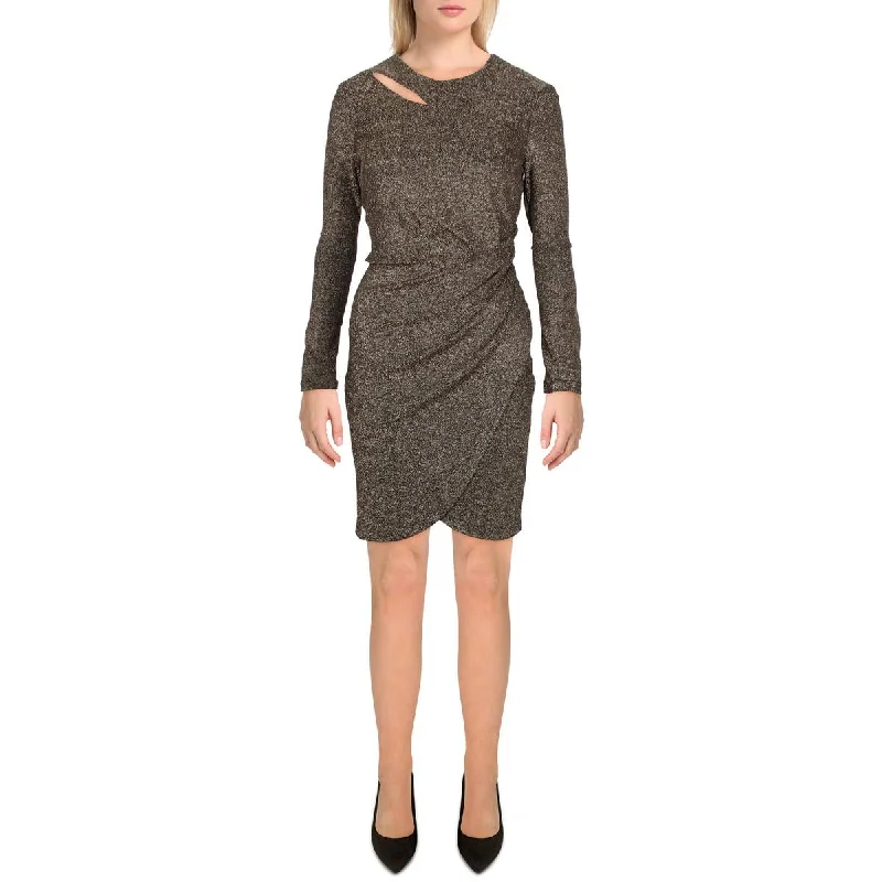 Cutout-detailedDKNY Womens Metallic Cut-Out Bodycon Dress