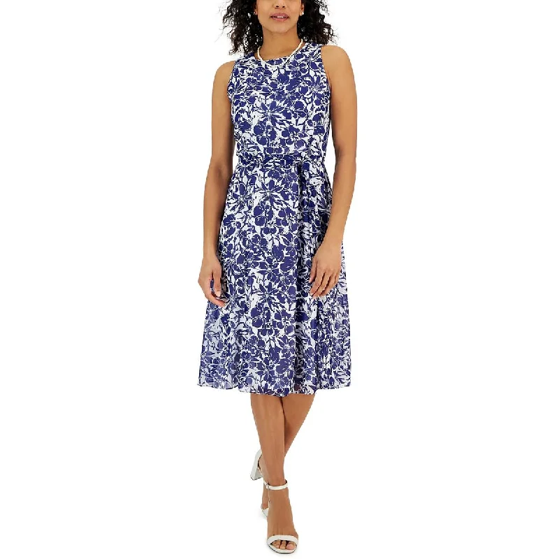 Sunlit beautyKasper Womens Chiffon Knee-Length Sheath Dress