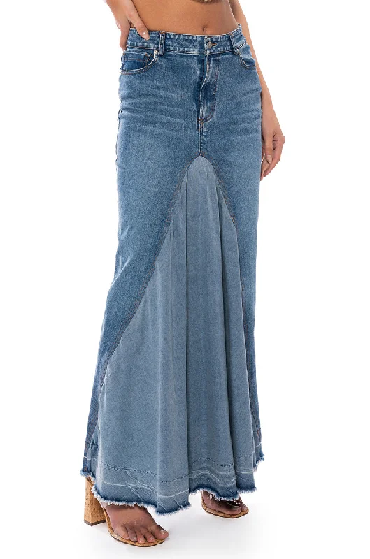 TimelessADDED FLARE FRONT PLEAT MAXI SKIRT