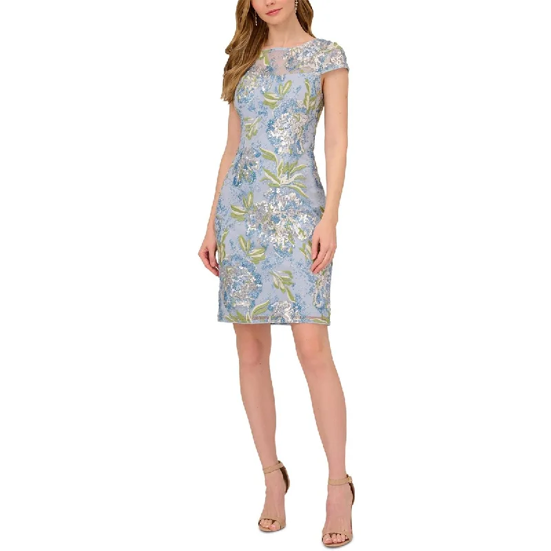 Capsule-wardrobe readyAdrianna Papell Womens Sequined Above Knee Bodycon Dress