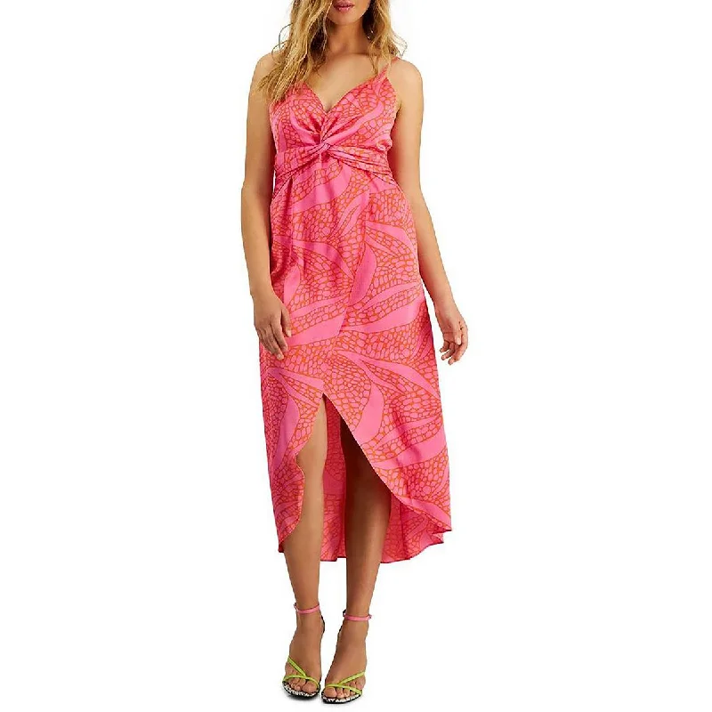 Ultra-flatteringBar III Womens Printed Drape Sheath Dress