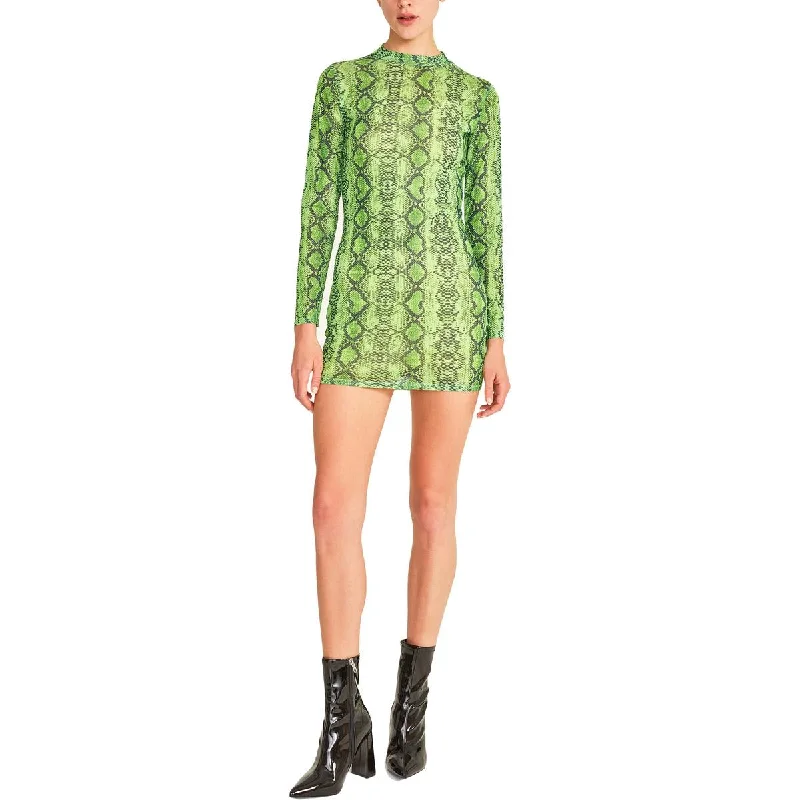 Show-stoppingBB Dakota by Steve Madden Womens Snake Print Mini Sheath Dress