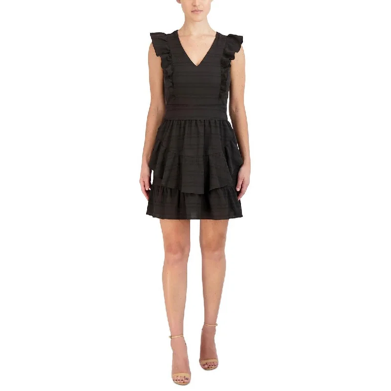 Graphic-heavyBCBGeneration Womens Flutter V-Neck Sheath Dress
