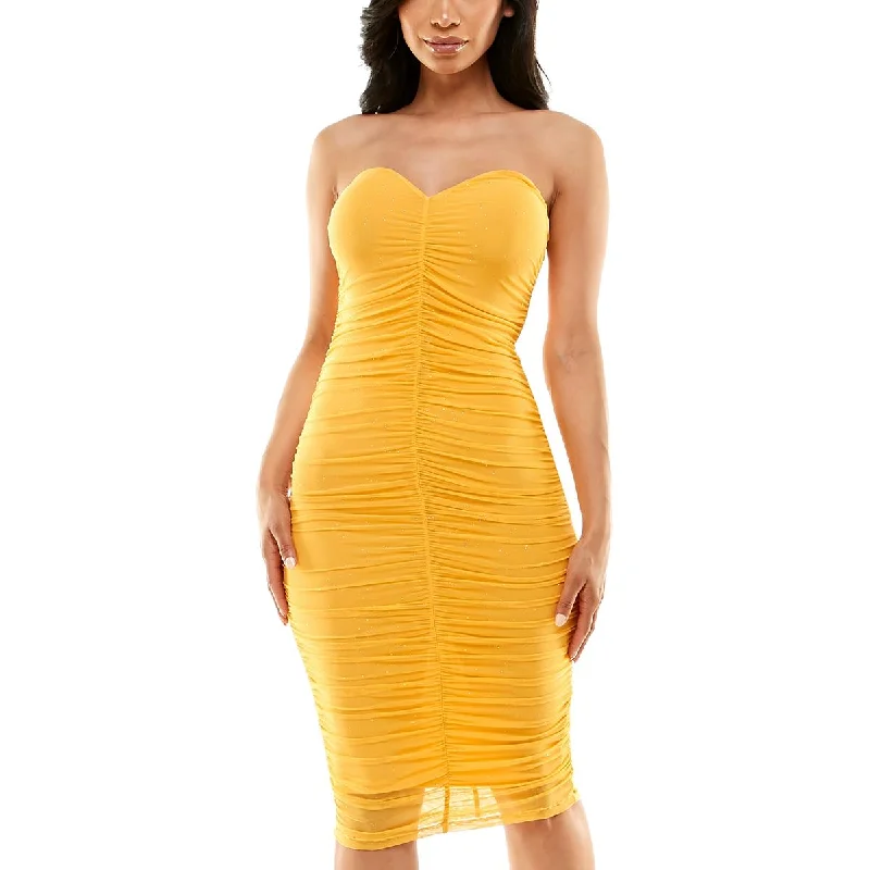 Floating beautyBebe Womens Gathered Above Knee Bodycon Dress