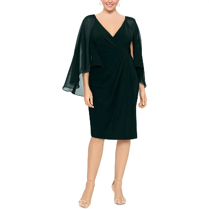 Hepburn-esqueBetsy & Adam Womens Plus Ruched  Sheath Dress