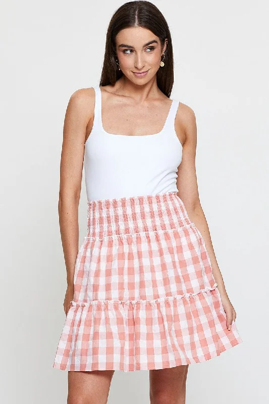 ChicCheck Flare Skirt Mini High Rise