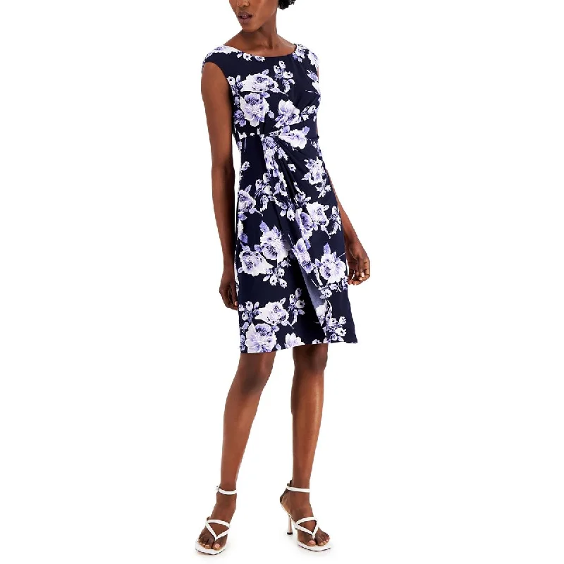 Sci-fi-inspiredConnected Apparel Womens Petites Floral Jersey Sheath Dress