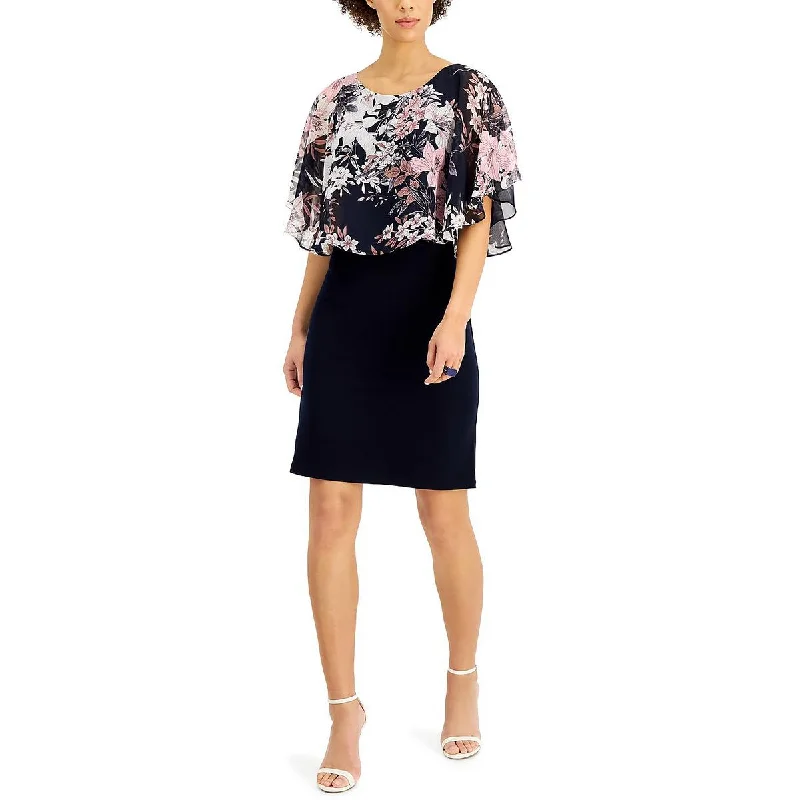 Luxe-minimalismConnected Apparel Womens Petites Floral Midi Sheath Dress