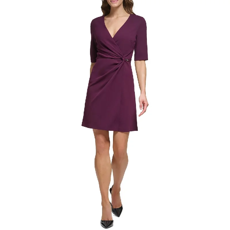 High-fashionDKNY Womens Crepe Gathered Sheath Dress