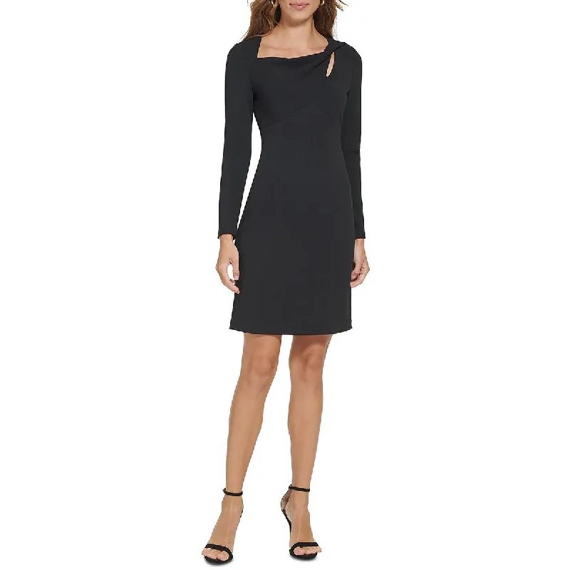 Laid-back-luxeDKNY Womens Cut-Out Knee-Length Sheath Dress