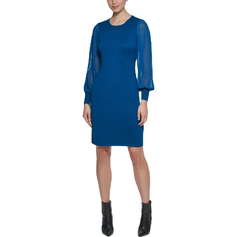 Denim-on-denimDKNY Womens Knit Short Sheath Dress