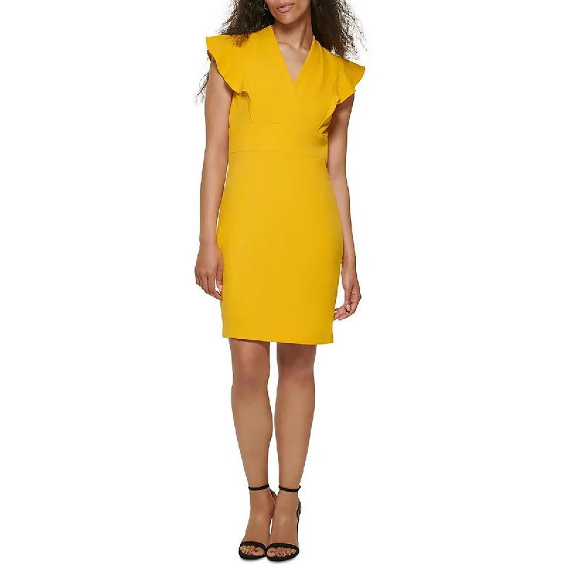 Sneakers-approvedDKNY Womens Petites Flutter Sleeve Mini Sheath Dress