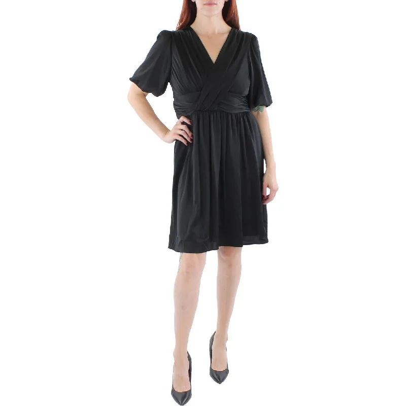 Sartorially-sharpDKNY Womens Gathered Knee Sheath Dress