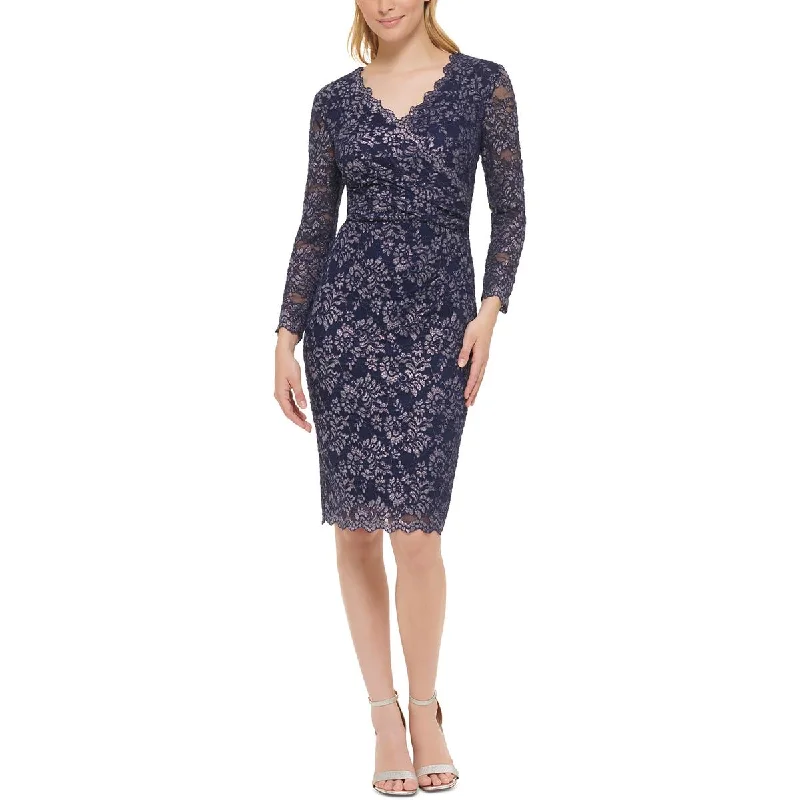 Sporty-luxeJessica Howard Womens Metallic Short Sheath Dress