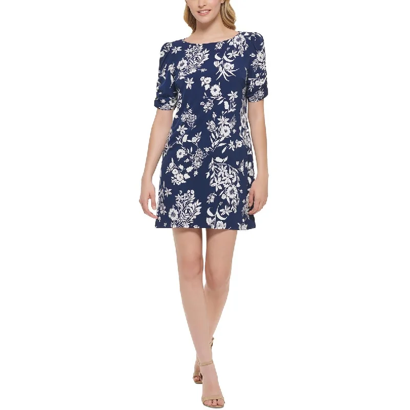 Streamlined-techJessica Howard Womens Petites Floral Print Jersey Sheath Dress
