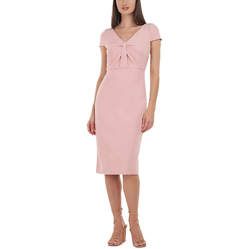 Capsule-wardrobeJS Collections Womens Luciana Crepe V-Neck Sheath Dress
