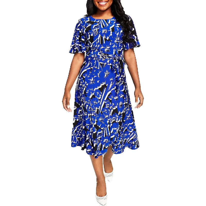 Layered effortlessKasper Womens Floral Midi Sheath Dress