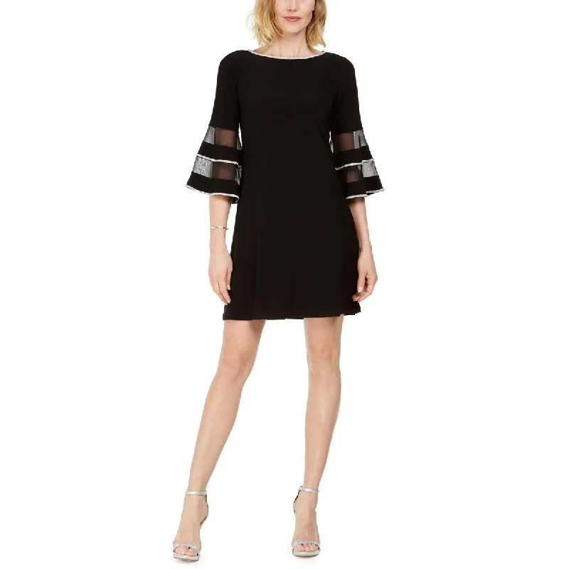 Grunge-styleMSK Womens Illusion Rhinestone Sheath Dress