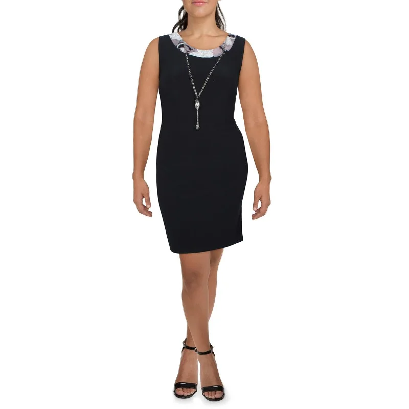 ElegantR&M Richards Womens Petites Knit Sleeveless Sheath Dress