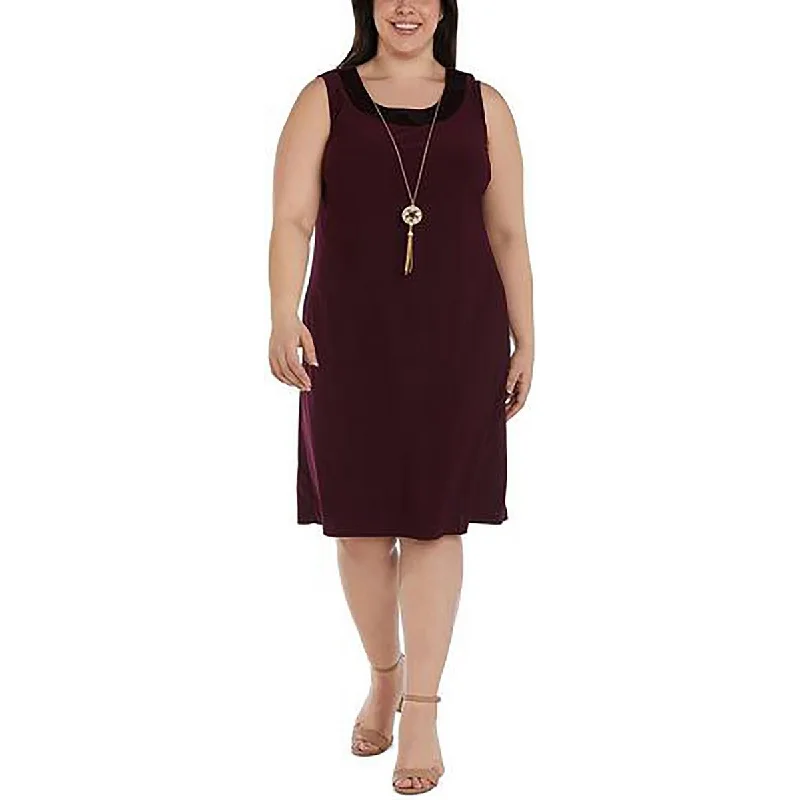 PolishedR&M Richards Womens Plus Contrast Trim  Sheath Dress