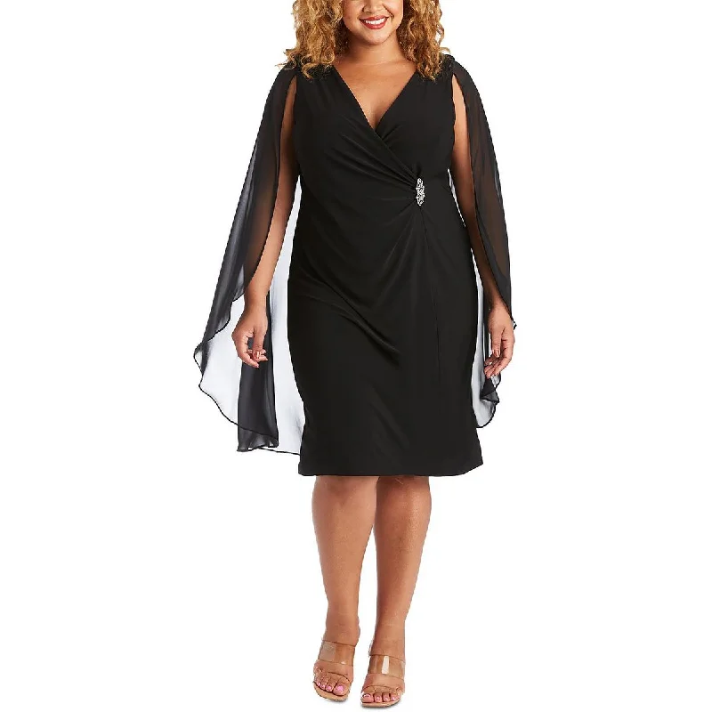 Subtle-glamourR&M Richards Womens Plus Faux Wrap  Sheath Dress