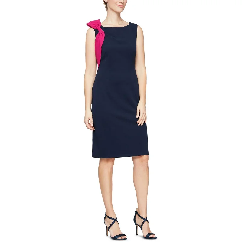 Fashion-forwardSLNY Womens    Bow Sleeveless Sheath Dress