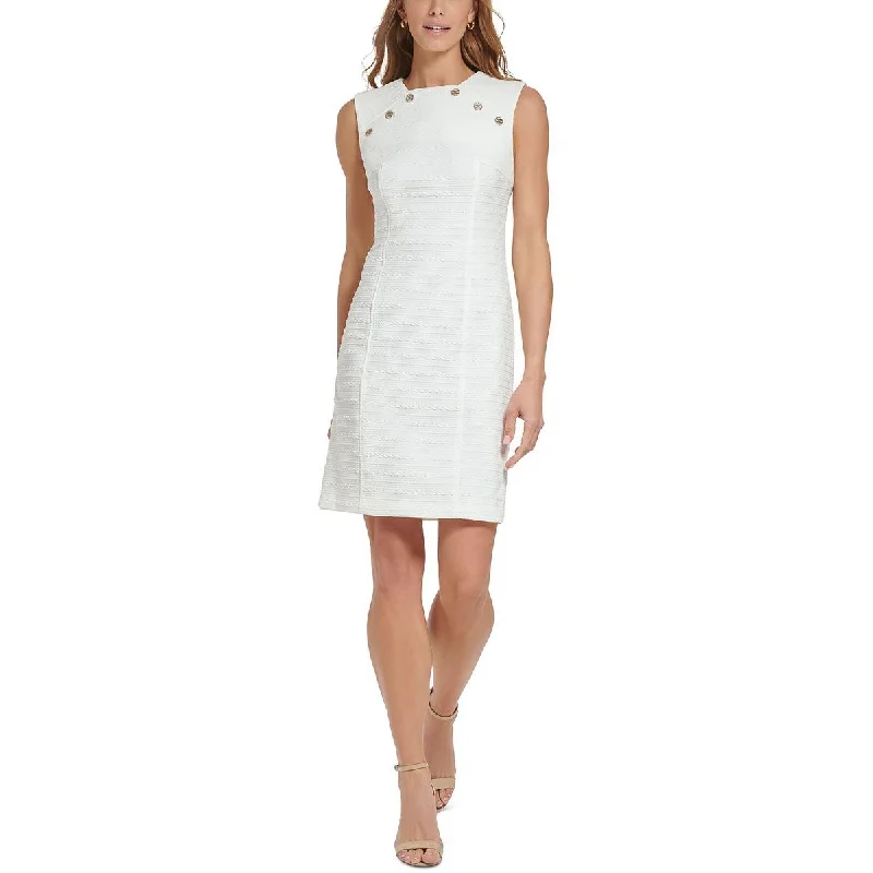 Uncluttered eleganceTommy Hilfiger Womens Jacquard Mini Sheath Dress
