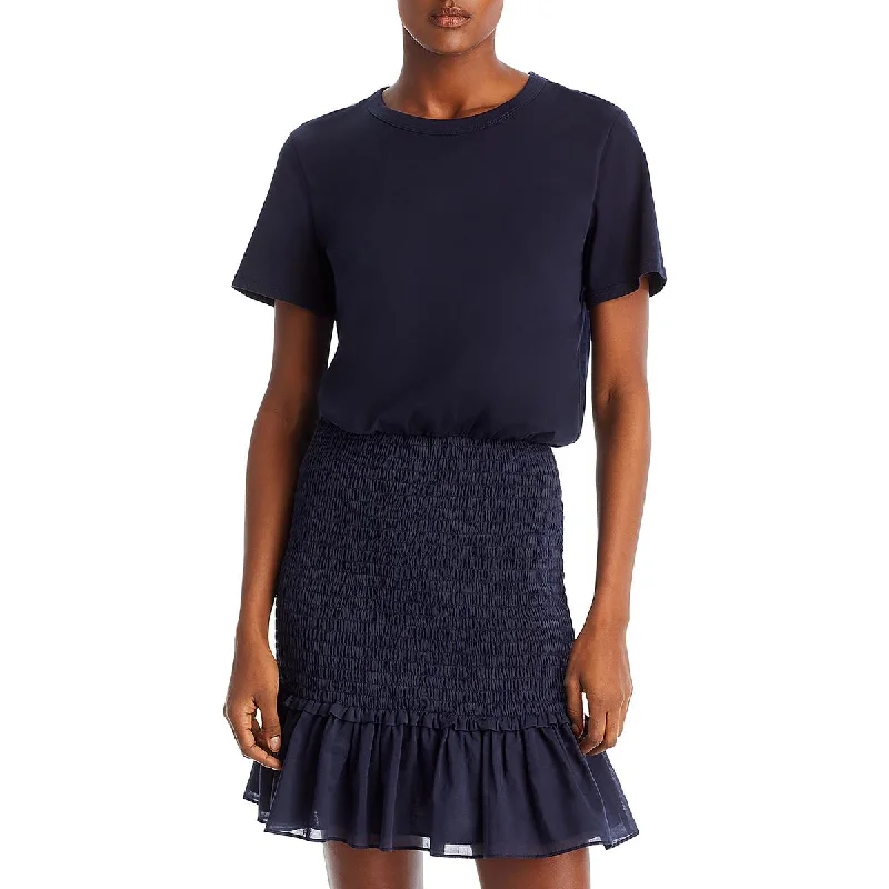High-endVeronica Beard Womens Aberdeen Smocked Cotton Sheath Dress