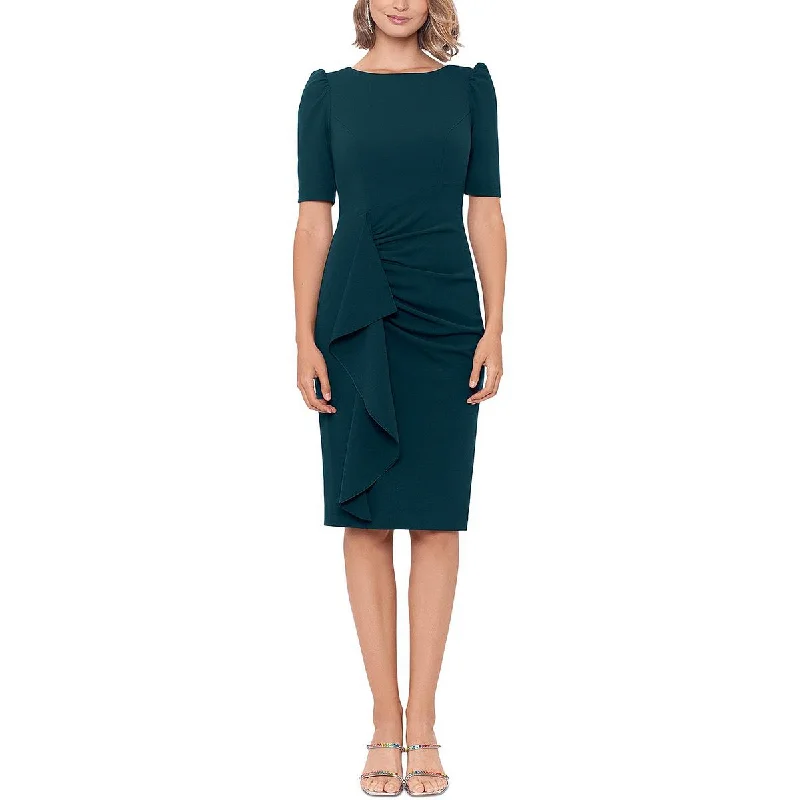 Street-style-iconXscape Womens Crepe Ruched Sheath Dress