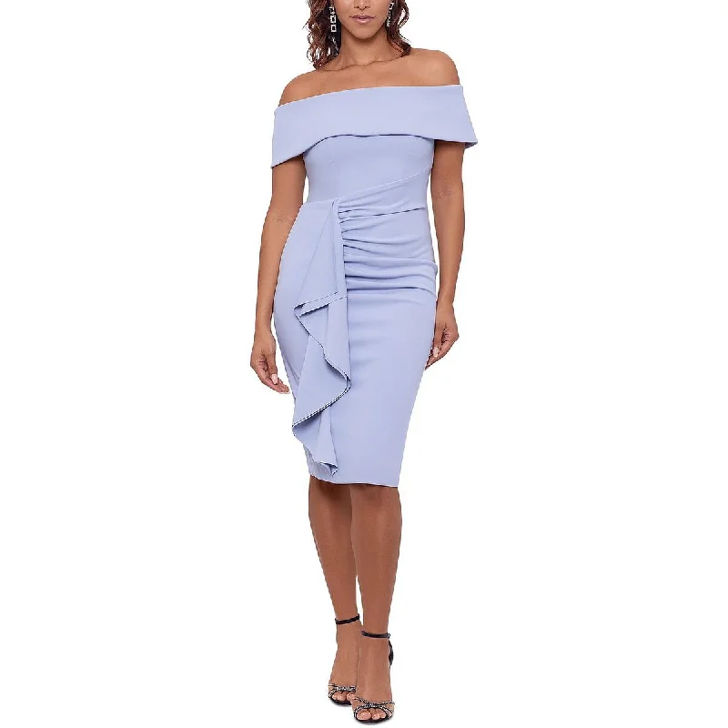 Artfully-simpleXscape Womens Ruffled Knee-Length Sheath Dress