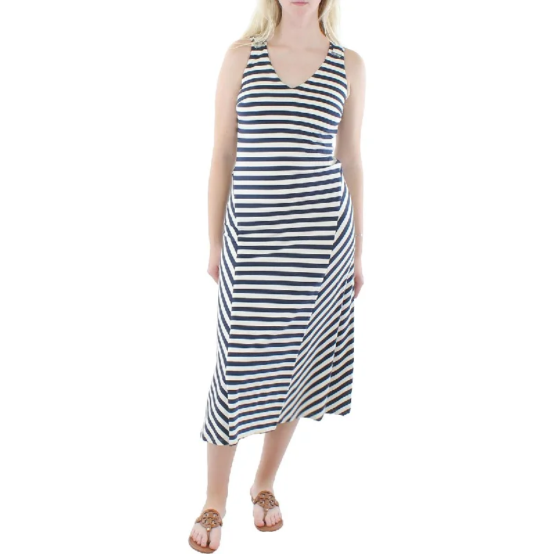 Laid-back luxeLauren Ralph Lauren Womens Knit Striped Sheath Dress