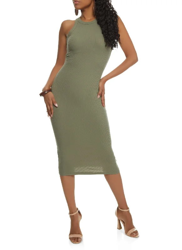 CaptivatingRib Knit Bodycon Tank Dress