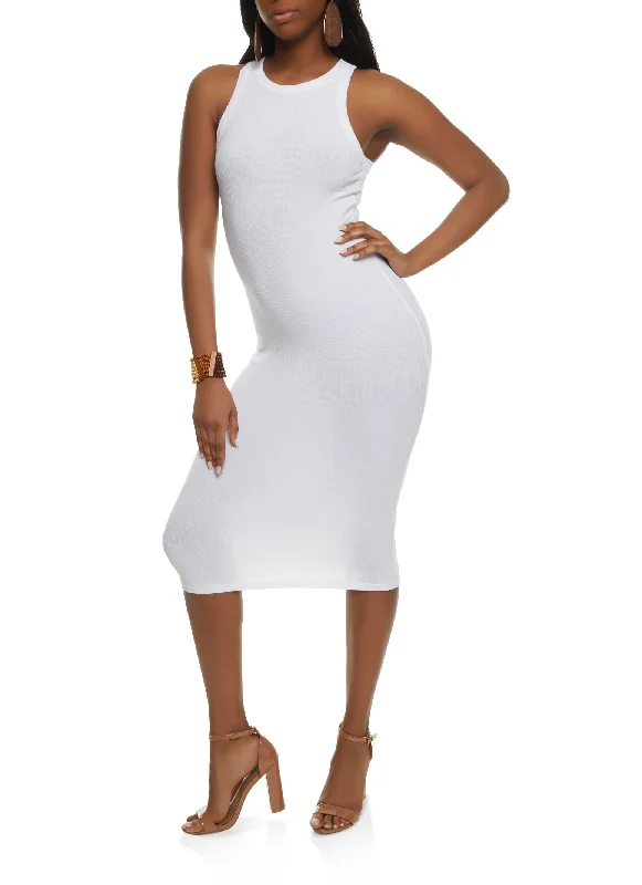 DramaticRib Knit Bodycon Tank Dress