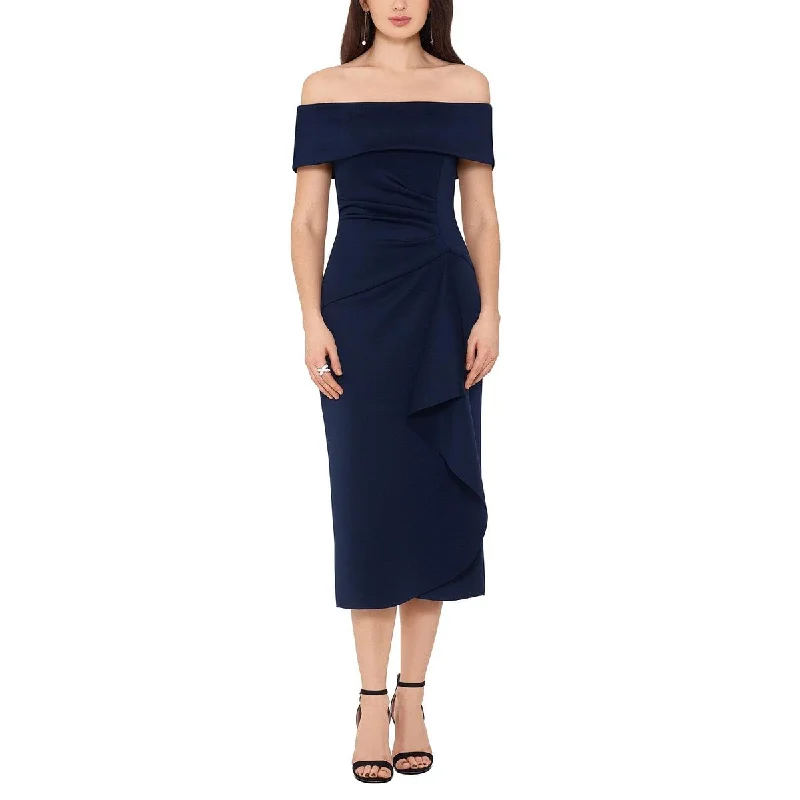 Sun-kissed glamourXscape Womens Ruffled Gathered Sheath Dress