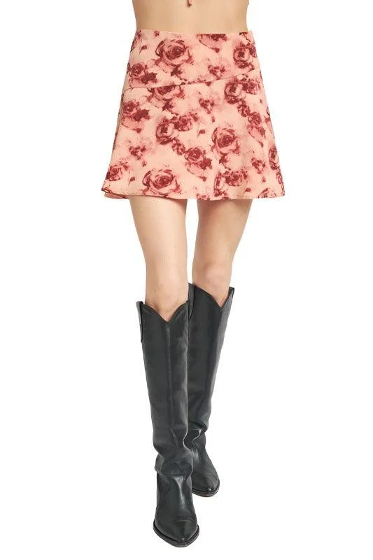 Simple-silhouettesFloral Flared Mini Skirt
