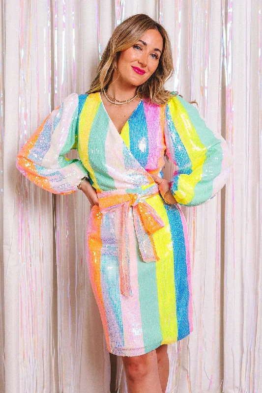 Street-techJagger Dress in Striped Sequin