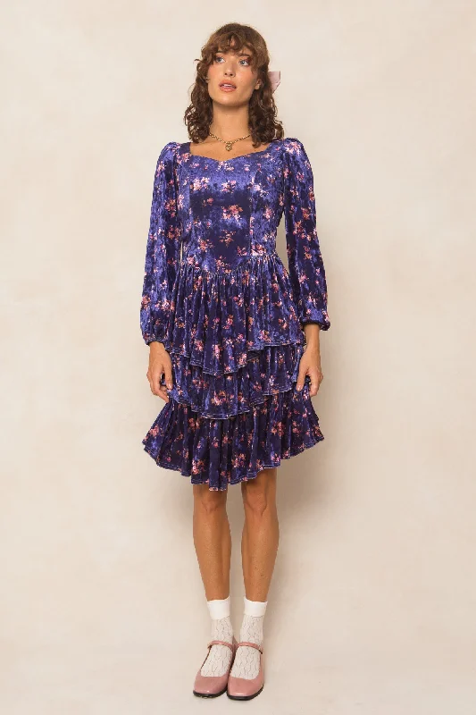 Utility-glamNikki Dress in Velvet Floral