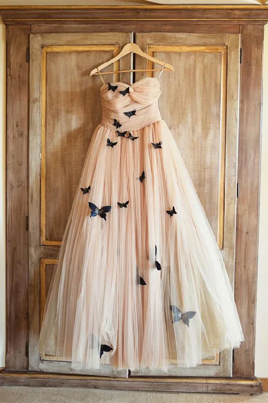 Regal beautyBeautiful Long Butterfly Sweetheart Ruffles Wedding Dress Bridal Gown OK921