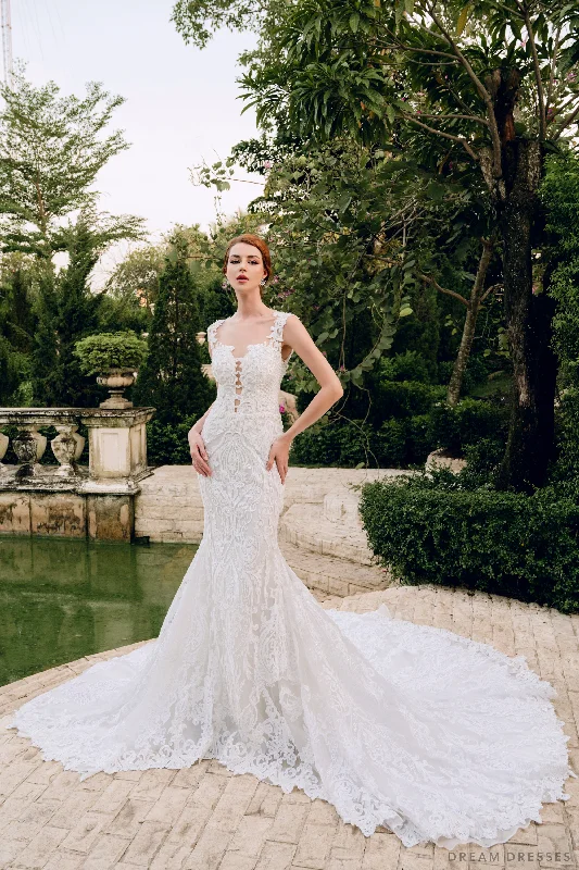 DramaticLace Mermaid Wedding Dress (#ANASTASIA)