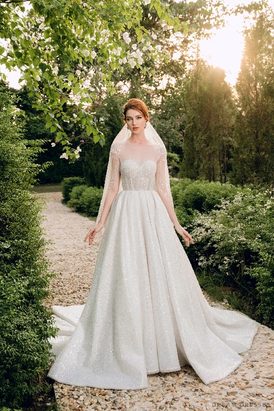 Tempting curvesRoyal Ballgown Wedding Dress with Crystal Embellishments (#CERIDWEN)