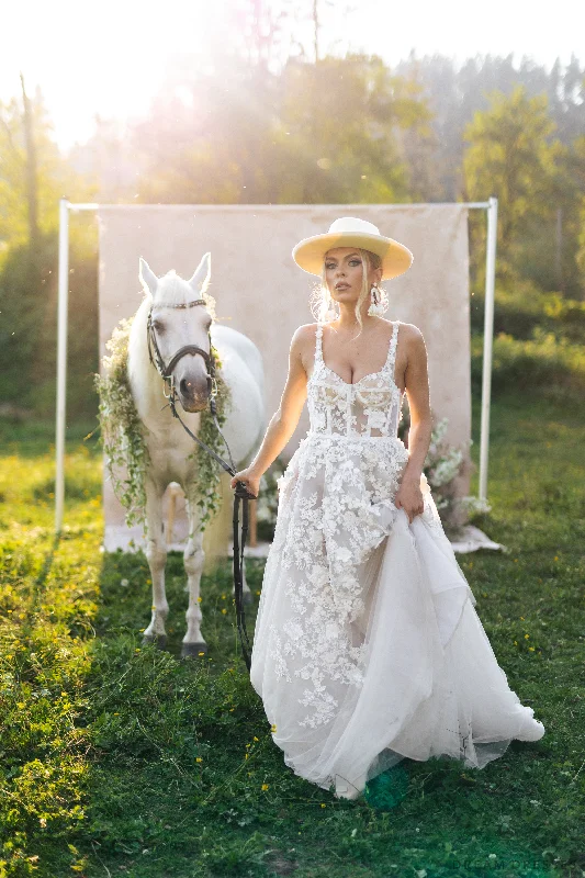 Smooth silhouetteCouture A-line Wedding Gown (#ANNETTA)