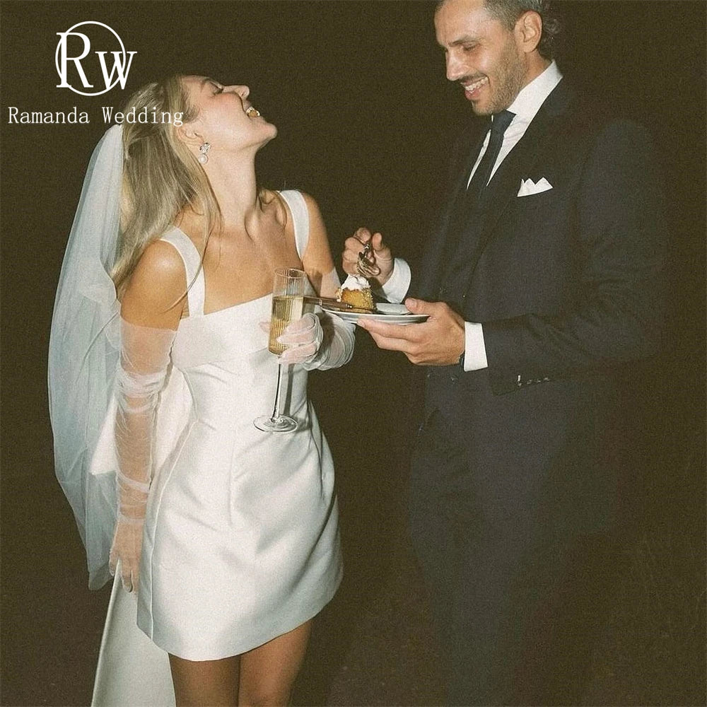 Cyber-glamWedding Dress Simple Backless Mini Above Knee Bridal Gown Robe De Mariee Cyber-glamWedding Dress Simple Backless Mini Above Knee Bridal Gown Robe De Mariee