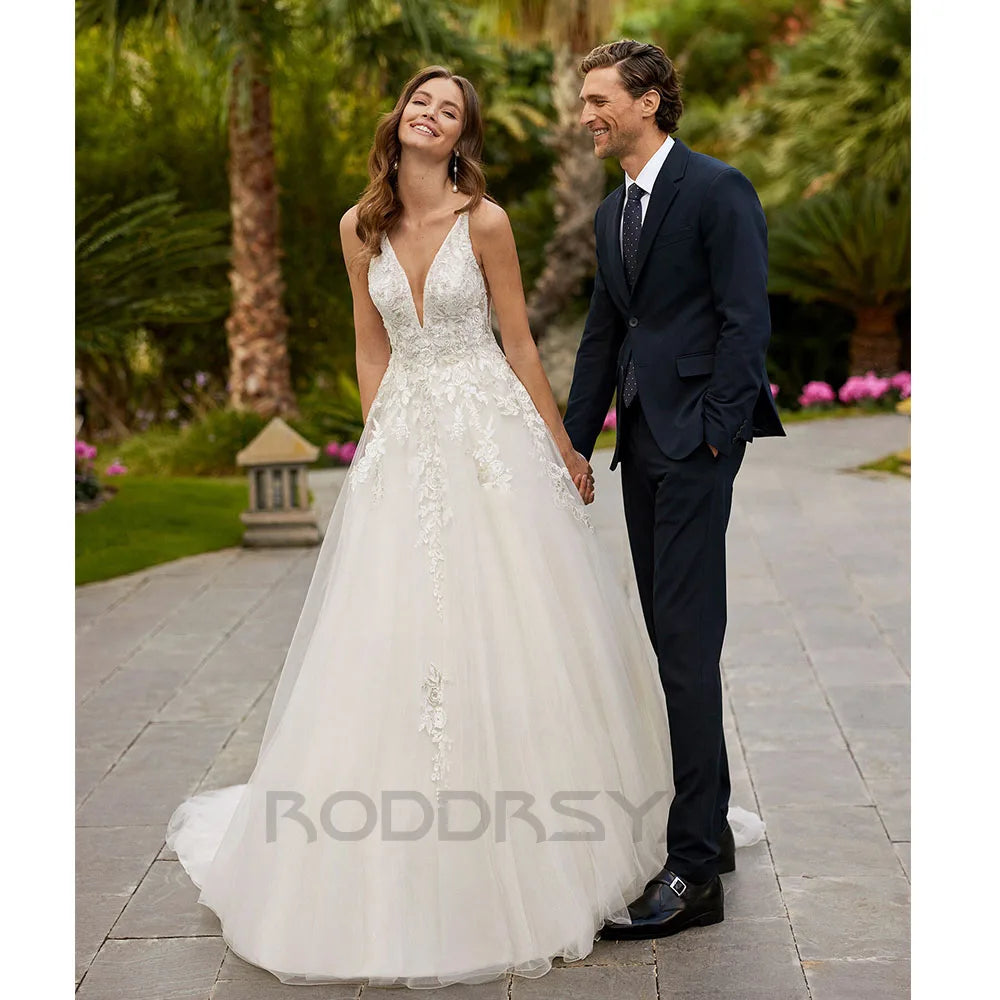 SophisticatedWedding Dress Bride Lace Appliques Bridal Dresses Women Backless