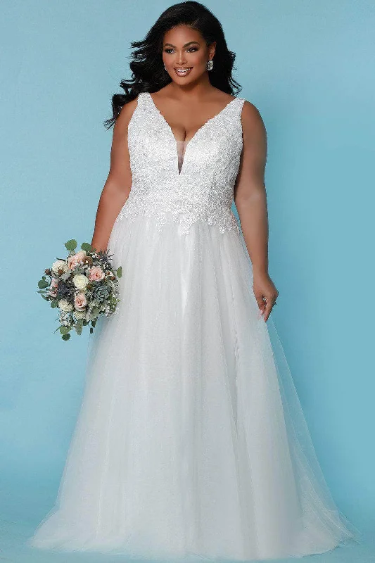 Pearl-embellishedSydney's Closet Bridal SC5270 - A-line Sleeveless Wedding Dress