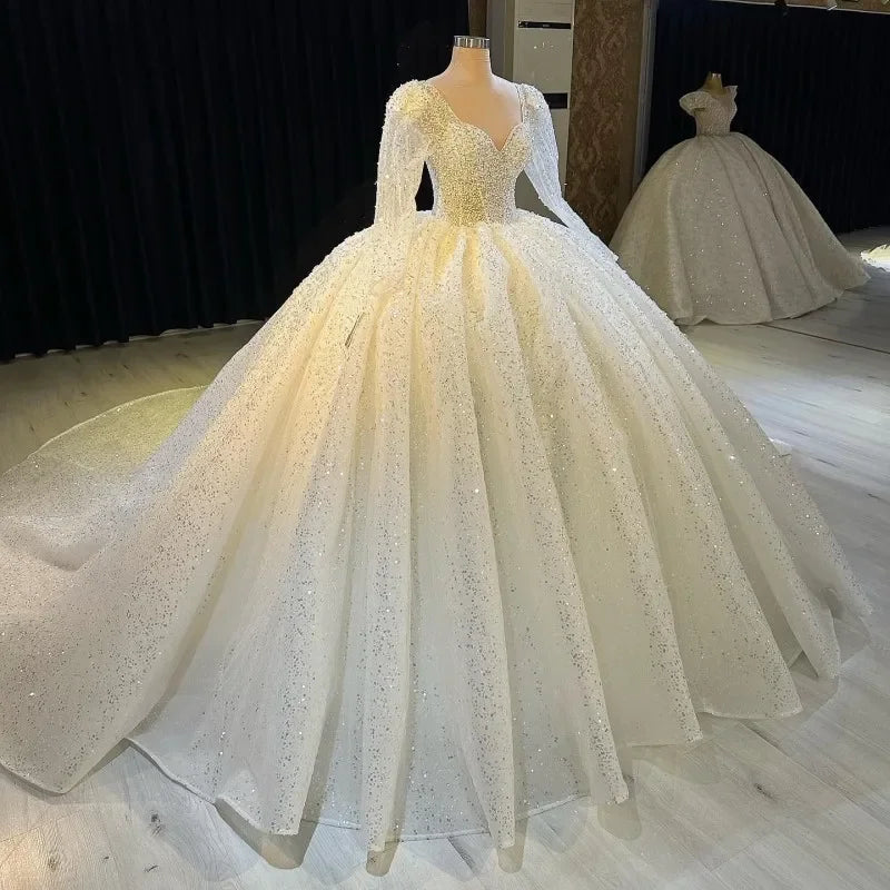 Boho-luxeWedding Dresses Neck Long Sleeves Vestido De Novia