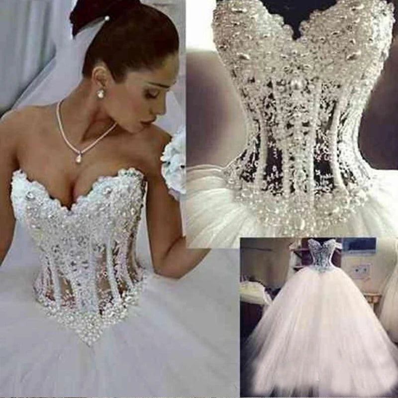 Red-carpet-readyWedding Dresses For Women Pearls Ball Sweetheart Vintage Princess Bridal Gown Red-carpet-readyWedding Dresses For Women Pearls Ball Sweetheart Vintage Princess Bridal Gown