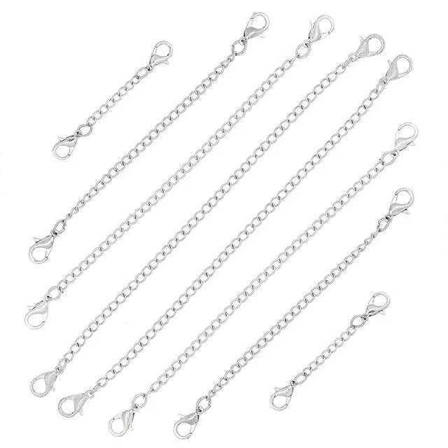 5pcs Stainless Steel Extension Chain w/ Lobster Buckle