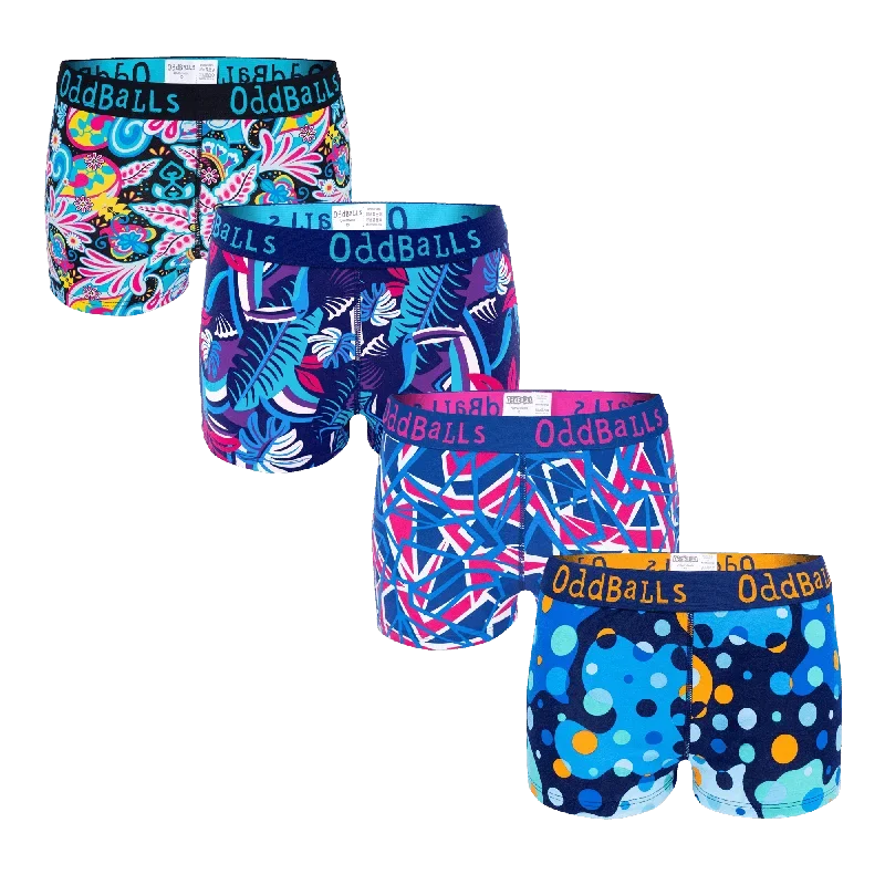 Blue Bundle - Ladies Boxers 4 Pack Bundle